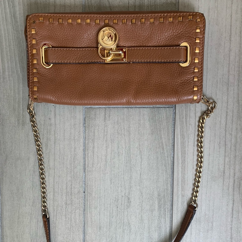 Huge Discount!! Michel Kors purse brown gold